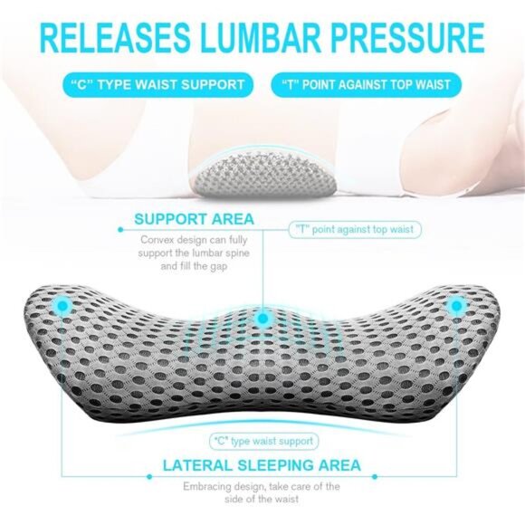 Lumbar Support Pillow - Memory Foam for Low Back Pain Relief, Ergonomic - Picture 9 of 14